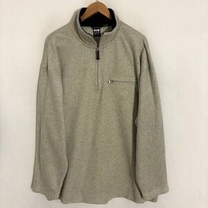 Vtg Gap 1/4 Zip Fleece Sweater Mens XL Mock Neck Preppy Academia Pullover Y2K